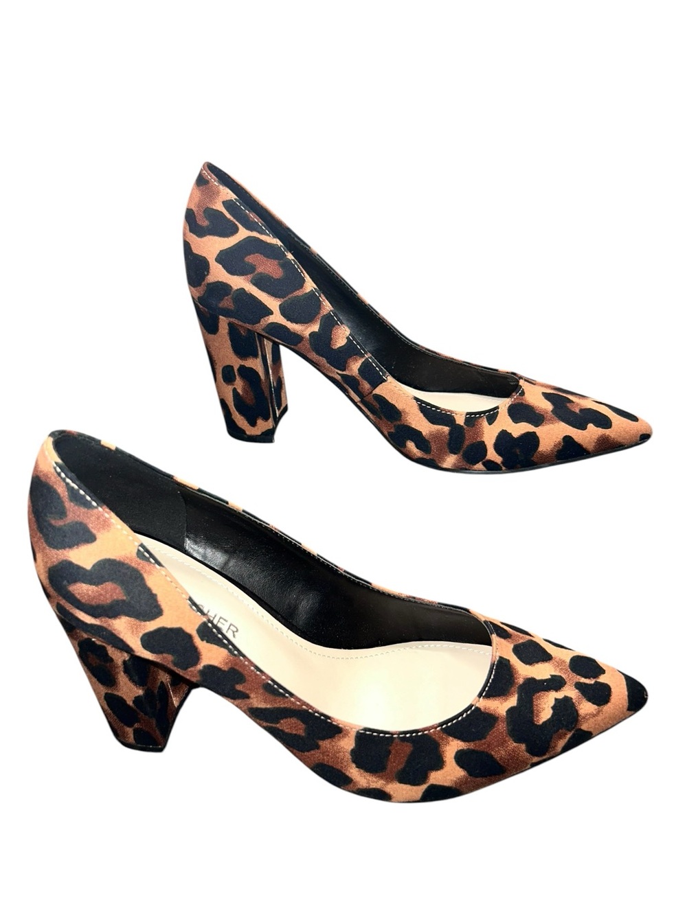Marc Fisher Leopard Print Pointed Toe Block Heels Size 6.5M - Picture 5 of 11